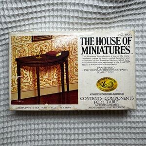 Vintage X-Acto House of Miniatures Wood Kits – Side Table + Chair Bundle
